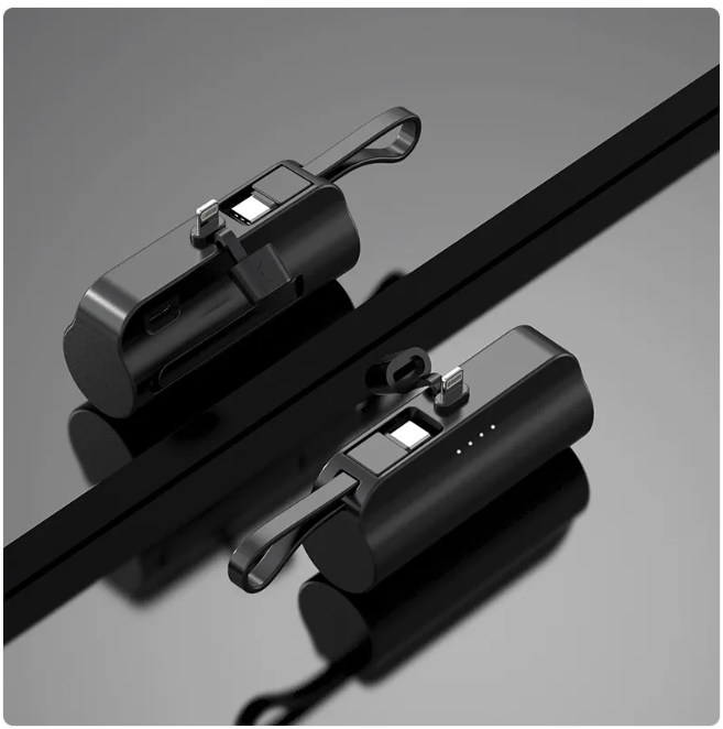 5000mAh Travel Charger with Integrated Cable