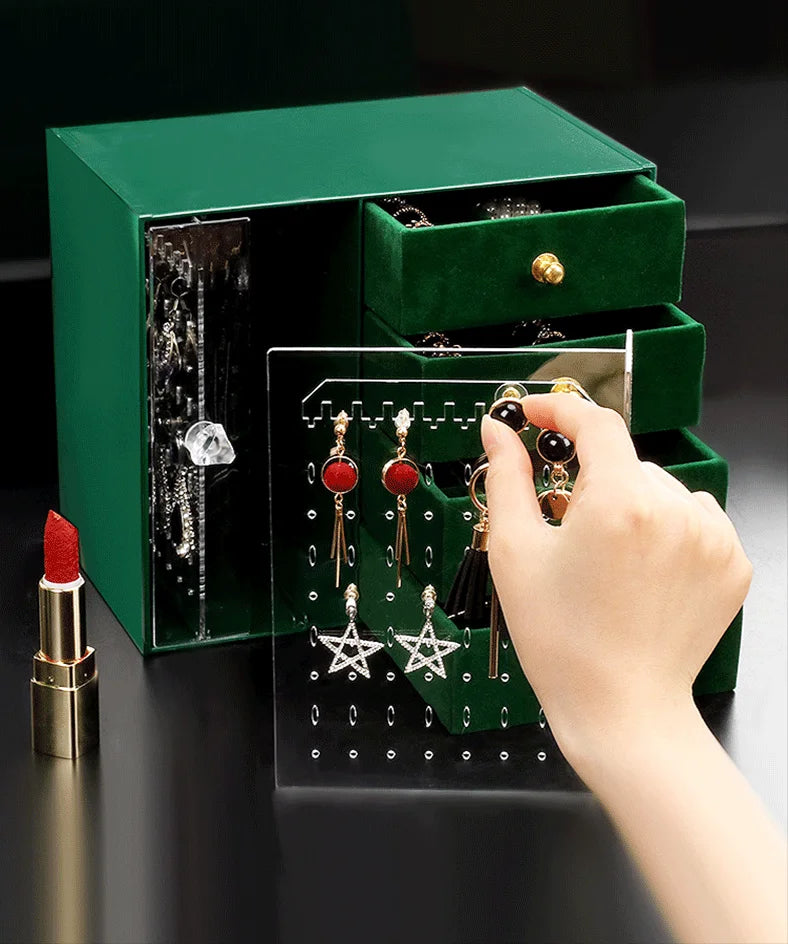 Velvet Jewelry Organizer Box