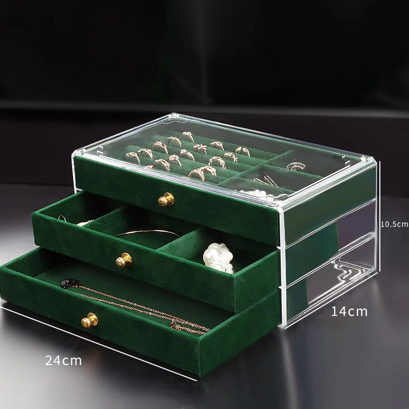 Velvet Jewelry Organizer Box