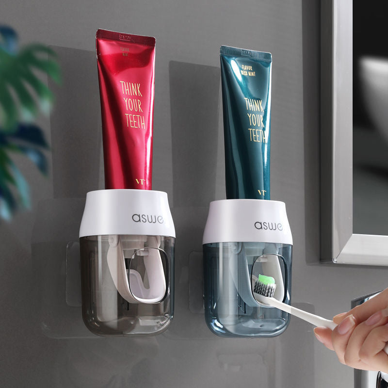 Automatic Toothpaste Squeezer & Toothbrush Holder