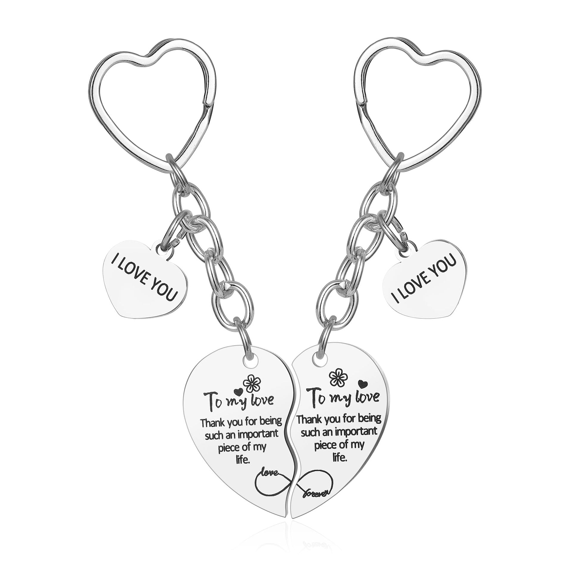 Rose Gold Engraved Flower Keychain