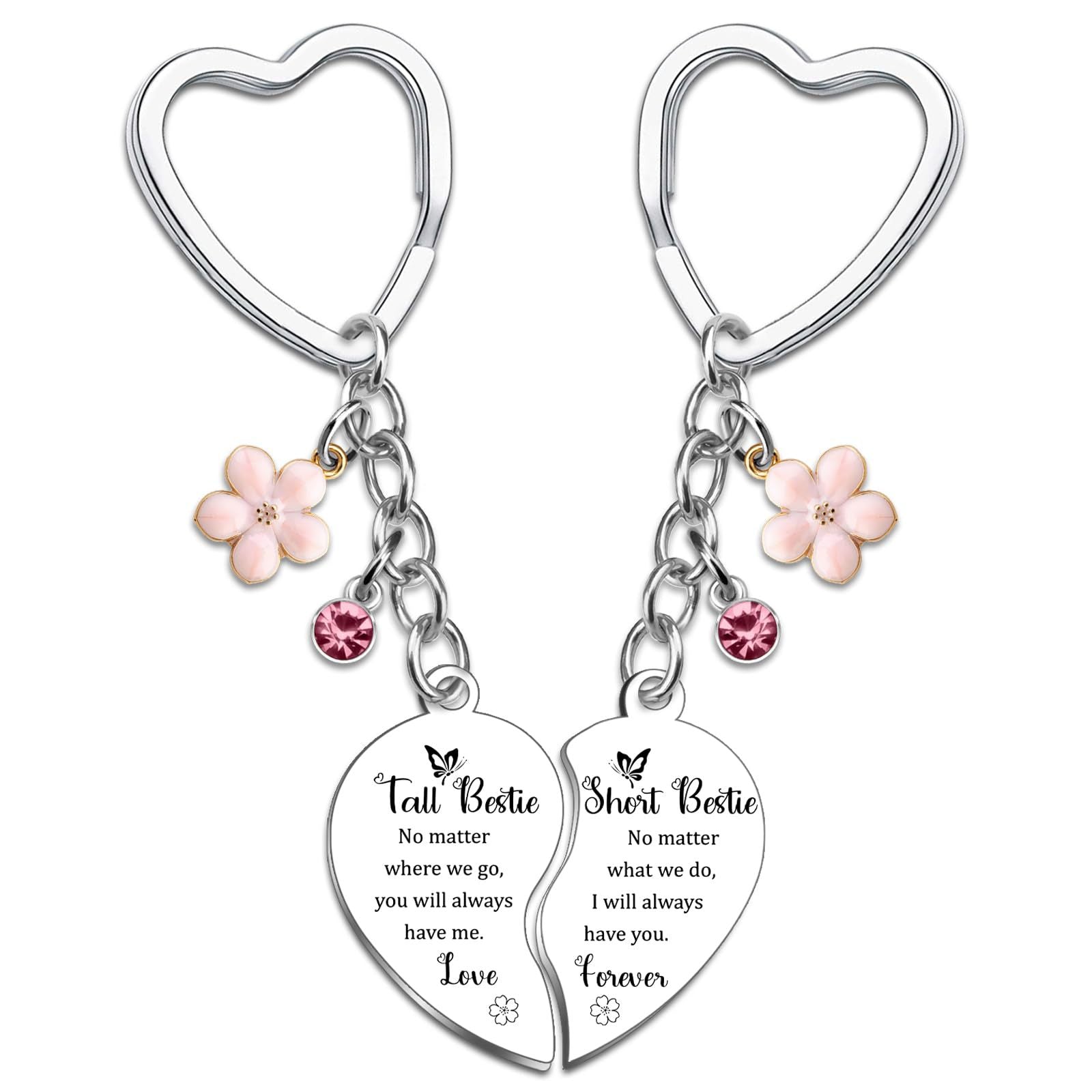 Rose Gold Engraved Flower Keychain