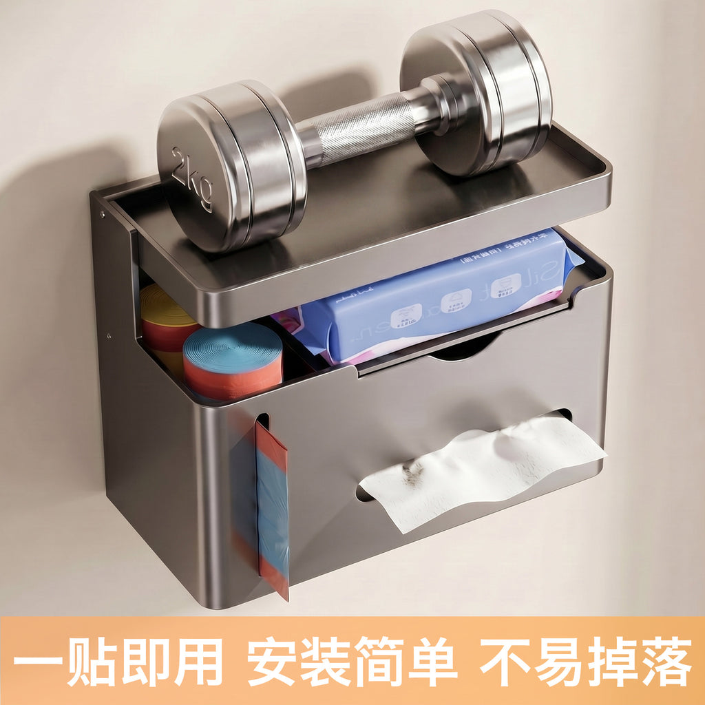 Wall-Mounted Toilet Paper Holder with Storage