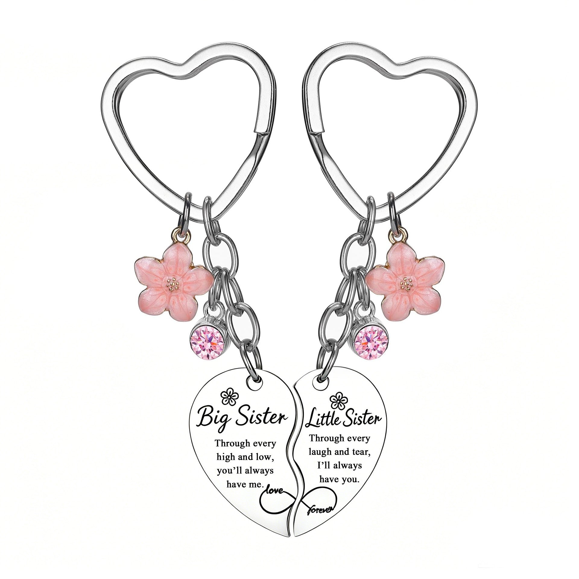 Rose Gold Engraved Flower Keychain