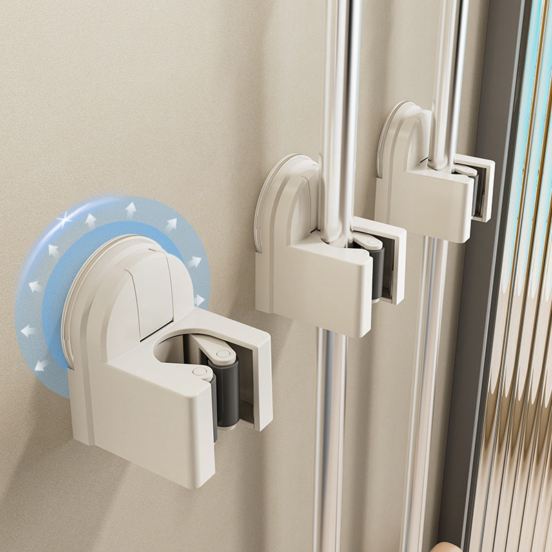 No-Drill Suction Mop & Broom Holder
