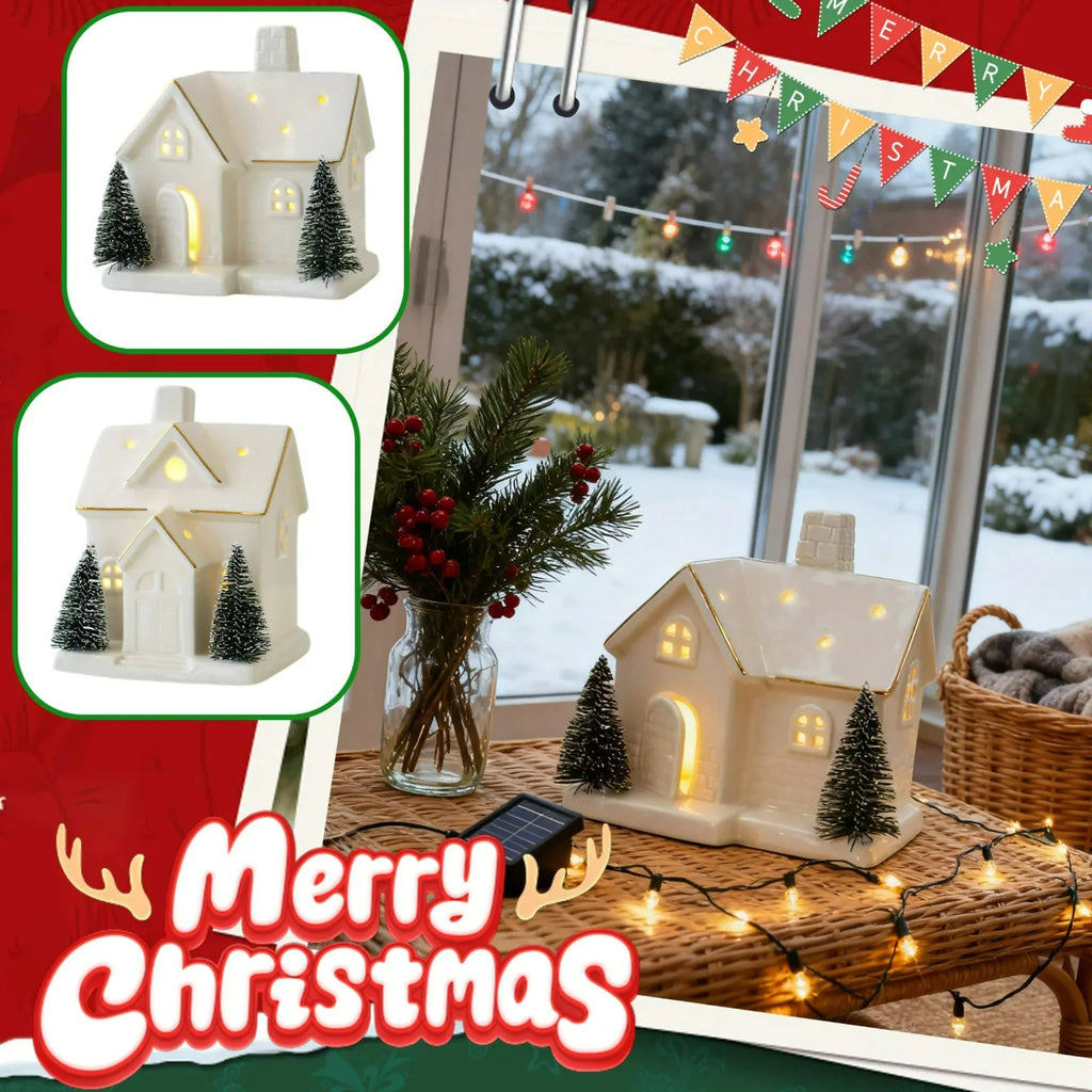 Ceramic Light-Up Snow House Ornament