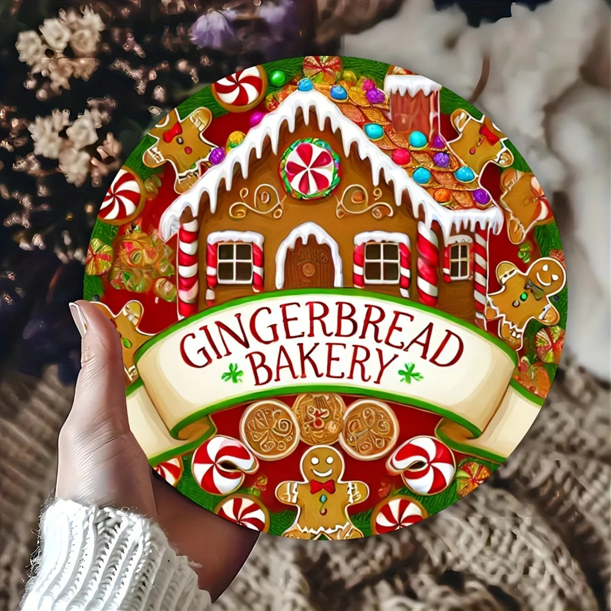 Gingerbread House Wooden Welcome Sign