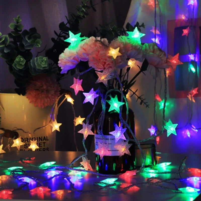 LED Star Chain Fairy Lights – Outdoor Garland