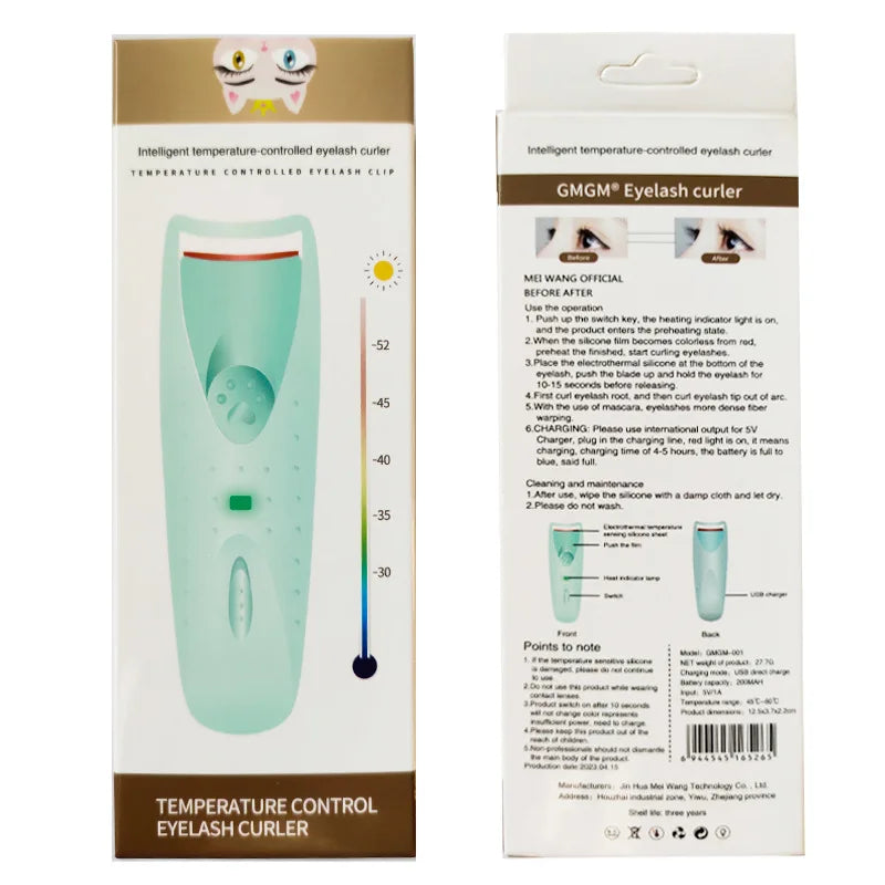 New Women Makeup Electric Heated Eyelash Curler Long Lasting Eye Lash Perm Heated Eyelashes Clip Automatic Tool