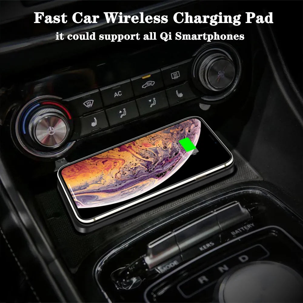 15W Fast Wireless Car Charger Pad - Anti-Slip
