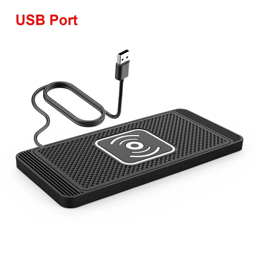 15W Fast Wireless Car Charger Pad - Anti-Slip