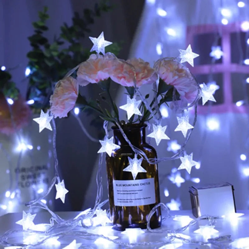 LED Star Chain Fairy Lights – Outdoor Garland