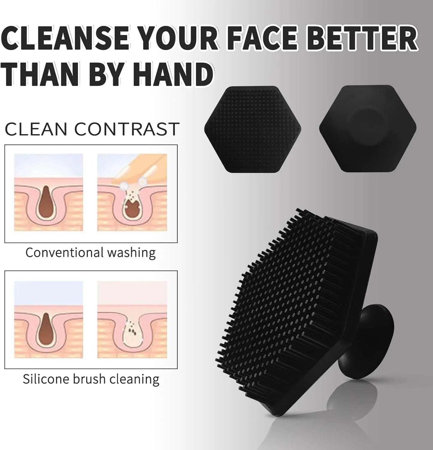 Mini Silicone Face Scrubber for Men - Deep Cleansing