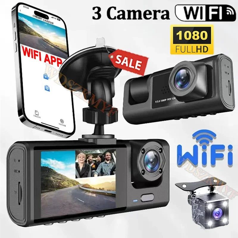 Dual Dash Cam Front and Rear - 1080P with Night Vision