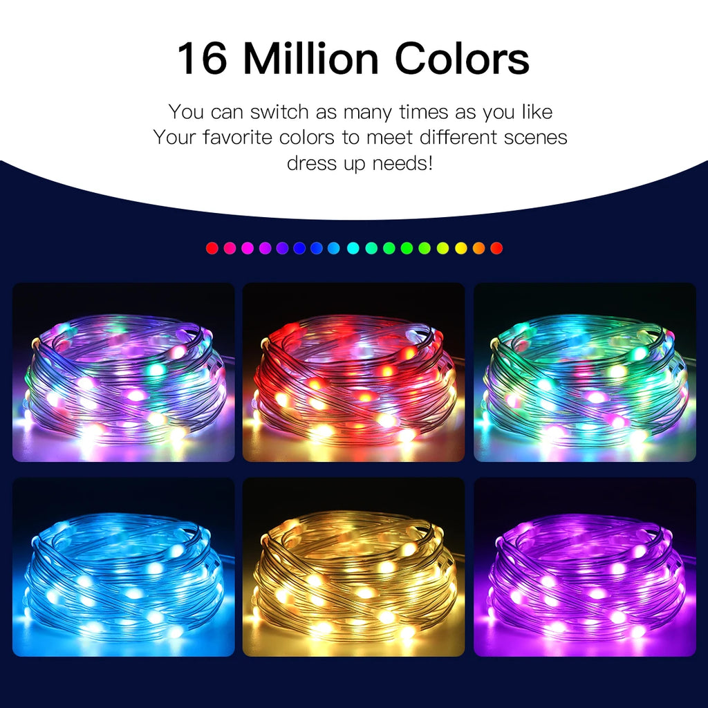Smart RGB LED Fairy String Lights (Bluetooth, Outdoor)
