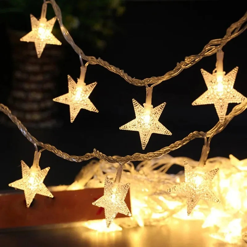 LED Star Chain Fairy Lights – Outdoor Garland