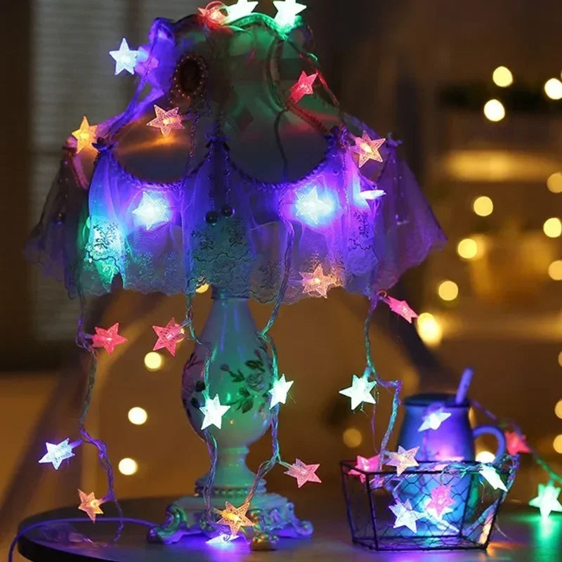 LED Star Chain Fairy Lights – Outdoor Garland
