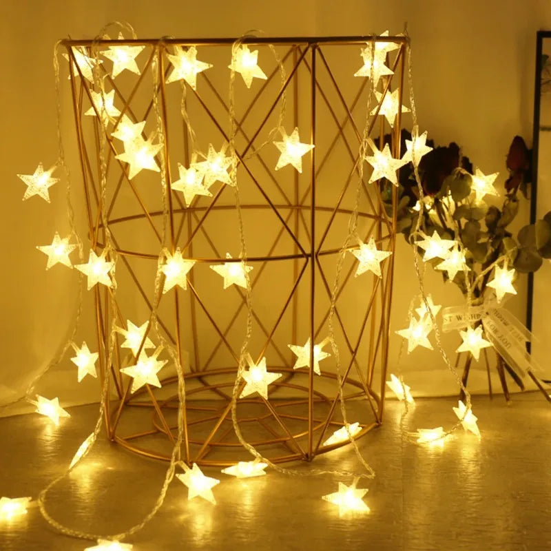 LED Star Chain Fairy Lights – Outdoor Garland