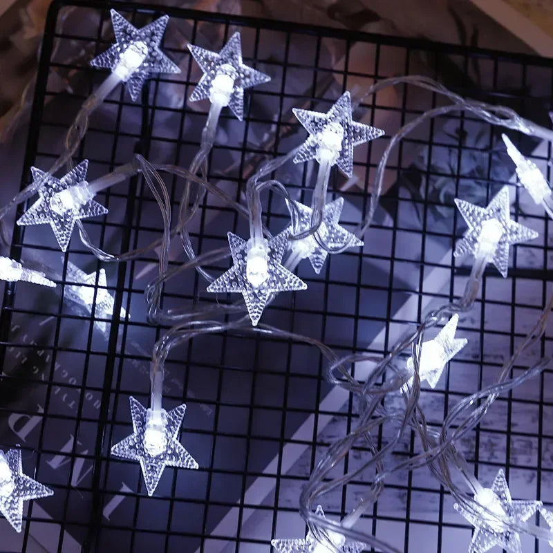 LED Star Chain Fairy Lights – Outdoor Garland