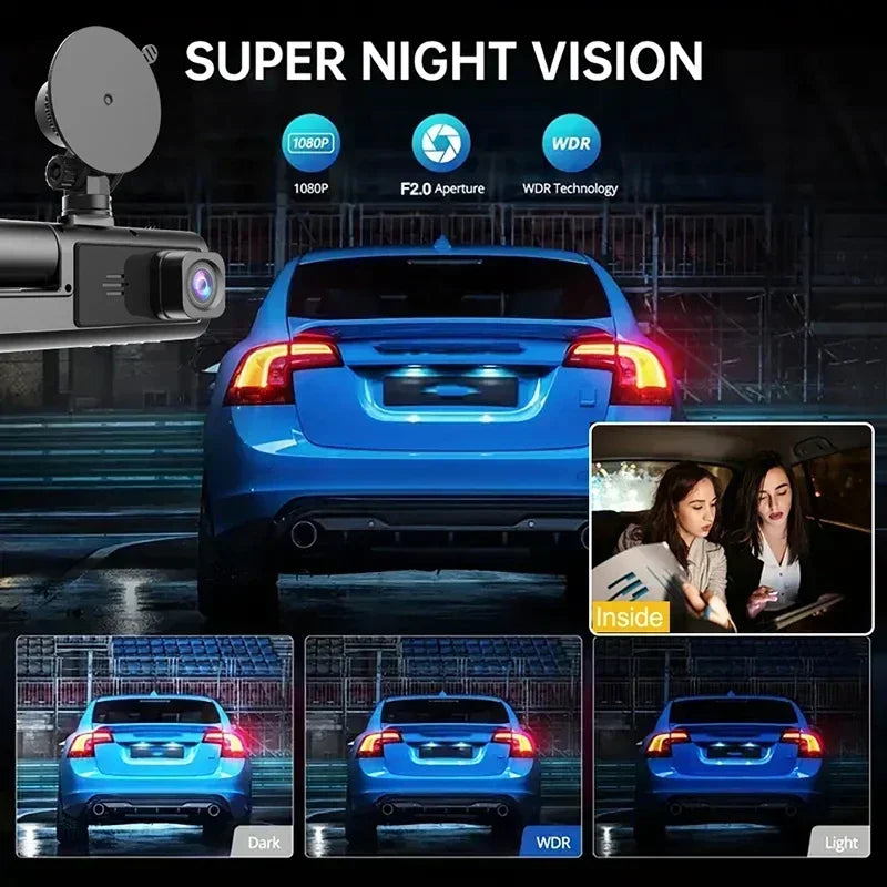 Dual Dash Cam Front and Rear - 1080P with Night Vision