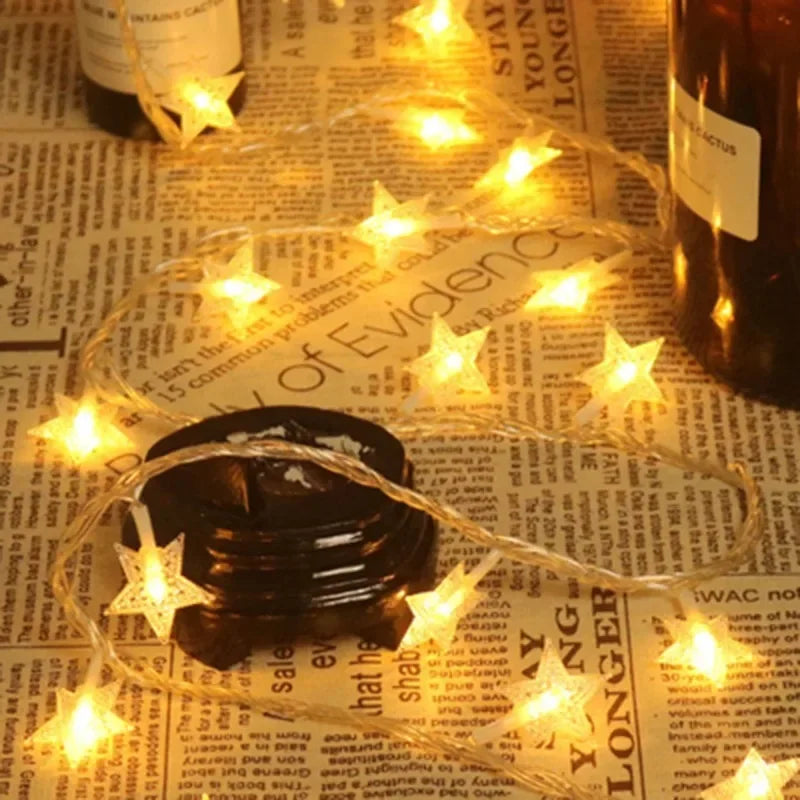 LED Star Chain Fairy Lights – Outdoor Garland