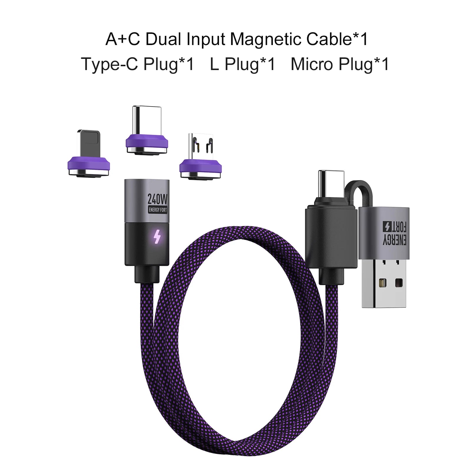 240W Magnetic USB-C Charging Cable - Fast Charge