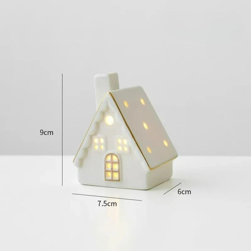 Ceramic Light-Up Snow House Ornament