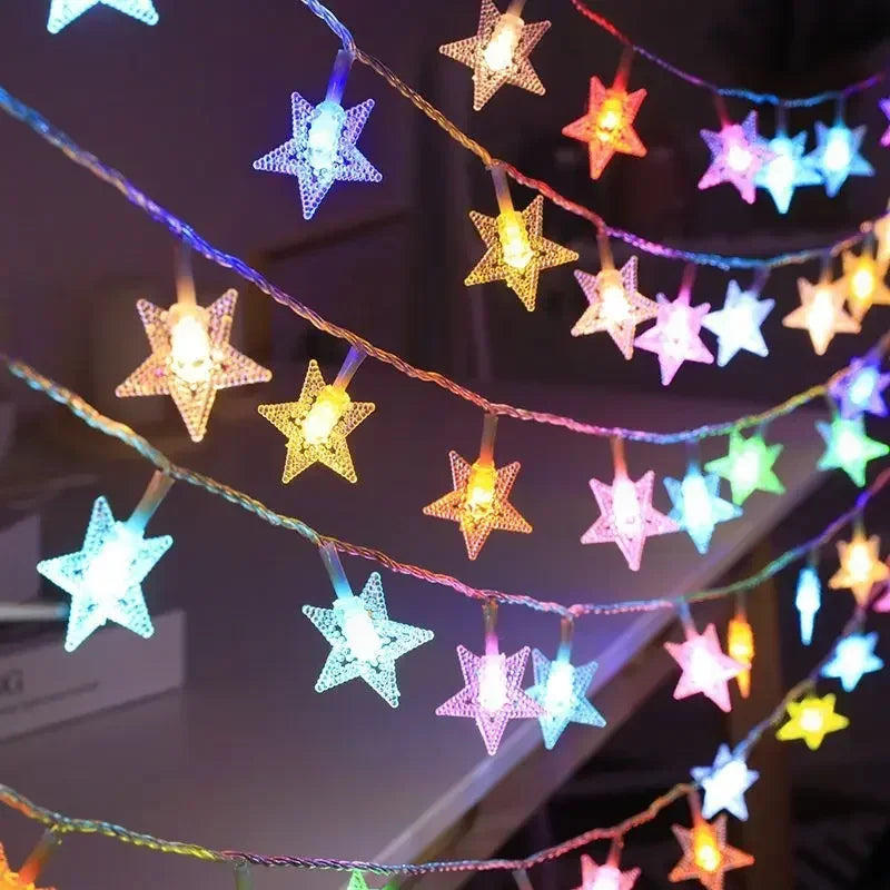 LED Star Chain Fairy Lights – Outdoor Garland