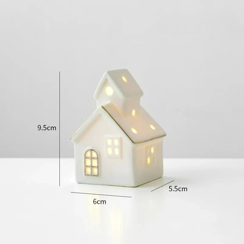 Ceramic Light-Up Snow House Ornament