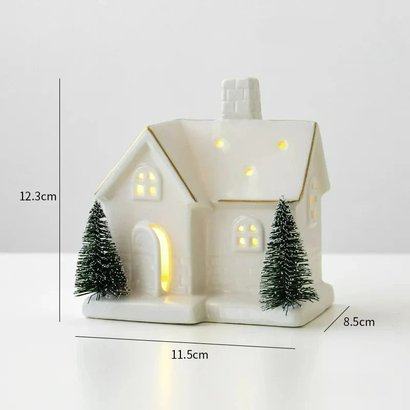 Ceramic Light-Up Snow House Ornament